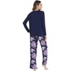 image:imageWiWi Bamboo Viscose Pajama Set for Women Super Soft Long Sleeve Top with Pants Loungewear Cooling 2 Piece Pjs Sets SXXLCnavydark NavyPurple Floral