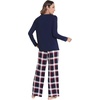 image:imageWiWi Bamboo Viscose Pajama Set for Women Super Soft Long Sleeve Top with Pants Loungewear Cooling 2 Piece Pjs Sets SXXLCnavynavyRed Stripe Plaid