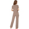 image:imageWiWi Bamboo Viscose Pajama Sets for Women Soft Sleepwear with Pants Set Stretchy 2 Pieces Pjs SXXLStyle Acamel