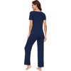 image:imageWiWi Bamboo Viscose Pajama Sets for Women Soft Sleepwear with Pants Set Stretchy 2 Pieces Pjs SXXLStyle Anavy