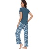 image:imageWiWi Bamboo Viscose Pajama Sets for Women Soft Sleepwear with Pants Set Stretchy 2 Pieces Pjs SXXLStyle BgreenGreen Dots