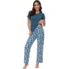 image:imageWiWi Bamboo Viscose Pajama Sets for Women Soft Sleepwear with Pants Set Stretchy 2 Pieces Pjs SXXLStyle BgreenGreen Dots