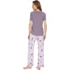 image:imageWiWi Bamboo Viscose Pajama Sets for Women Soft Sleepwear with Pants Set Stretchy 2 Pieces Pjs SXXLStyle BgreyPeony