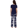 image:imageWiWi Bamboo Viscose Pajama Sets for Women Soft Sleepwear with Pants Set Stretchy 2 Pieces Pjs SXXLStyle Bnavy Floral