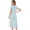 image:imageWiWi Bamboo Viscose Pajama Sets for Women Soft Sleepwear with Pants Set Stretchy 2 Pieces Pjs SXXLStyle Cmist Green