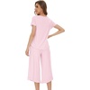 image:imageWiWi Bamboo Viscose Pajama Sets for Women Soft Sleepwear with Pants Set Stretchy 2 Pieces Pjs SXXLStyle Cpink