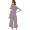image:imageWiWi Bamboo Viscose Pajama Sets for Women Soft Sleepwear with Pants Set Stretchy 2 Pieces Pjs SXXLStyle Cviolet