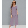image:imageWiWi Bamboo Viscose Pajama Sets for Women Soft Sleepwear with Pants Set Stretchy 2 Pieces Pjs SXXLStyle Cviolet