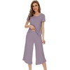 image:imageWiWi Bamboo Viscose Pajama Sets for Women Soft Sleepwear with Pants Set Stretchy 2 Pieces Pjs SXXLStyle Cviolet