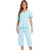 image:imageWiWi Bamboo Viscose Pajama Sets for Women Soft Sleepwear with Pants Set Stretchy 2 Pieces Pjs SXXLStyle Daqua
