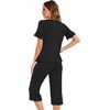image:imageWiWi Bamboo Viscose Pajama Sets for Women Soft Sleepwear with Pants Set Stretchy 2 Pieces Pjs SXXLStyle Dblack
