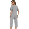 image:imageWiWi Bamboo Viscose Pajama Sets for Women Soft Sleepwear with Pants Set Stretchy 2 Pieces Pjs SXXLStyle Dheather Grey