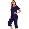 image:imageWiWi Bamboo Viscose Pajama Sets for Women Soft Sleepwear with Pants Set Stretchy 2 Pieces Pjs SXXLStyle Dnavy