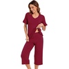 image:imageWiWi Bamboo Viscose Pajama Sets for Women Soft Sleepwear with Pants Set Stretchy 2 Pieces Pjs SXXLStyle Dwine