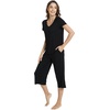 image:imageWiWi Bamboo Viscose Pajama Sets for Women Soft Sleepwear with Pants Set Stretchy 2 Pieces Pjs SXXLStyle Eblack