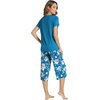 image:imageWiWi Bamboo Viscose Pajama Sets for Women Soft Sleepwear with Pants Set Stretchy 2 Pieces Pjs SXXLStyle Eteal BluePeony