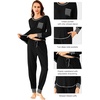 image:imageWiWi Bamboo Viscose Pajamas Set for Women Cooling Long Sleeve Sleepwear Super Soft Loungewear Pjs Jogger Pants Lounge SXXLAblack