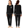 image:imageWiWi Bamboo Viscose Pajamas Set for Women Cooling Long Sleeve Sleepwear Super Soft Loungewear Pjs Jogger Pants Lounge SXXLAblack