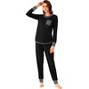 image:imageWiWi Bamboo Viscose Pajamas Set for Women Cooling Long Sleeve Sleepwear Super Soft Loungewear Pjs Jogger Pants Lounge SXXLAblack
