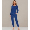 image:imageWiWi Bamboo Viscose Pajamas Set for Women Cooling Long Sleeve Sleepwear Super Soft Loungewear Pjs Jogger Pants Lounge SXXLAblue Depth