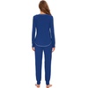 image:imageWiWi Bamboo Viscose Pajamas Set for Women Cooling Long Sleeve Sleepwear Super Soft Loungewear Pjs Jogger Pants Lounge SXXLAblue Depth