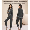 image:imageWiWi Bamboo Viscose Pajamas Set for Women Cooling Long Sleeve Sleepwear Super Soft Loungewear Pjs Jogger Pants Lounge SXXLAcharcoal Heather