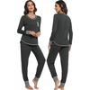 image:imageWiWi Bamboo Viscose Pajamas Set for Women Cooling Long Sleeve Sleepwear Super Soft Loungewear Pjs Jogger Pants Lounge SXXLAcharcoal Heather