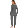 image:imageWiWi Bamboo Viscose Pajamas Set for Women Cooling Long Sleeve Sleepwear Super Soft Loungewear Pjs Jogger Pants Lounge SXXLAdark Heather Grey