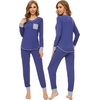 image:imageWiWi Bamboo Viscose Pajamas Set for Women Cooling Long Sleeve Sleepwear Super Soft Loungewear Pjs Jogger Pants Lounge SXXLAindigo Blue