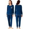image:imageWiWi Bamboo Viscose Pajamas Set for Women Cooling Long Sleeve Sleepwear Super Soft Loungewear Pjs Jogger Pants Lounge SXXLAink Blue