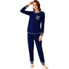 image:imageWiWi Bamboo Viscose Pajamas Set for Women Cooling Long Sleeve Sleepwear Super Soft Loungewear Pjs Jogger Pants Lounge SXXLAnavy