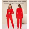 image:imageWiWi Bamboo Viscose Pajamas Set for Women Cooling Long Sleeve Sleepwear Super Soft Loungewear Pjs Jogger Pants Lounge SXXLAred