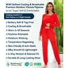 image:imageWiWi Bamboo Viscose Pajamas Set for Women Cooling Long Sleeve Sleepwear Super Soft Loungewear Pjs Jogger Pants Lounge SXXLAred