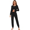 image:imageWiWi Bamboo Viscose Pajamas Set for Women Cooling Long Sleeve Sleepwear Super Soft Loungewear Pjs Jogger Pants Lounge SXXLAsolid Black
