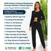 image:imageWiWi Bamboo Viscose Pajamas Set for Women Cooling Long Sleeve Sleepwear Super Soft Loungewear Pjs Jogger Pants Lounge SXXLAsolid Black