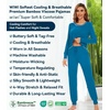 image:imageWiWi Bamboo Viscose Pajamas Set for Women Cooling Long Sleeve Sleepwear Super Soft Loungewear Pjs Jogger Pants Lounge SXXLAteal Blue