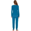 image:imageWiWi Bamboo Viscose Pajamas Set for Women Cooling Long Sleeve Sleepwear Super Soft Loungewear Pjs Jogger Pants Lounge SXXLAteal Blue
