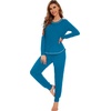 image:imageWiWi Bamboo Viscose Pajamas Set for Women Cooling Long Sleeve Sleepwear Super Soft Loungewear Pjs Jogger Pants Lounge SXXLAteal Blue