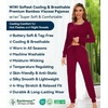 image:imageWiWi Bamboo Viscose Pajamas Set for Women Cooling Long Sleeve Sleepwear Super Soft Loungewear Pjs Jogger Pants Lounge SXXLAwine