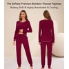 image:imageWiWi Bamboo Viscose Pajamas Set for Women Cooling Long Sleeve Sleepwear Super Soft Loungewear Pjs Jogger Pants Lounge SXXLAwine