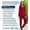 image:imageWiWi Bamboo Viscose Pajamas Set for Women Cooling Long Sleeve Sleepwear Super Soft Loungewear Pjs Jogger Pants Lounge SXXLAwine Red