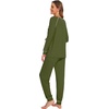 image:imageWiWi Bamboo Viscose Pajamas Set for Women Cooling Long Sleeve Sleepwear Super Soft Loungewear Pjs Jogger Pants Lounge SXXLBarmy Green
