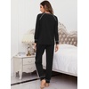 image:imageWiWi Bamboo Viscose Pajamas Set for Women Cooling Long Sleeve Sleepwear Super Soft Loungewear Pjs Jogger Pants Lounge SXXLBblack