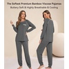 image:imageWiWi Bamboo Viscose Pajamas Set for Women Cooling Long Sleeve Sleepwear Super Soft Loungewear Pjs Jogger Pants Lounge SXXLBdark Heather Grey