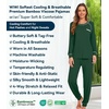 image:imageWiWi Bamboo Viscose Pajamas Set for Women Cooling Long Sleeve Sleepwear Super Soft Loungewear Pjs Jogger Pants Lounge SXXLBdeep Green