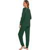 image:imageWiWi Bamboo Viscose Pajamas Set for Women Cooling Long Sleeve Sleepwear Super Soft Loungewear Pjs Jogger Pants Lounge SXXLBdeep Green