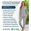 image:imageWiWi Bamboo Viscose Pajamas Set for Women Cooling Long Sleeve Sleepwear Super Soft Loungewear Pjs Jogger Pants Lounge SXXLBheather Grey