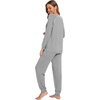 image:imageWiWi Bamboo Viscose Pajamas Set for Women Cooling Long Sleeve Sleepwear Super Soft Loungewear Pjs Jogger Pants Lounge SXXLBheather Grey