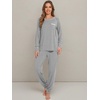 image:imageWiWi Bamboo Viscose Pajamas Set for Women Cooling Long Sleeve Sleepwear Super Soft Loungewear Pjs Jogger Pants Lounge SXXLBheather Grey