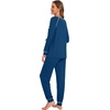 image:imageWiWi Bamboo Viscose Pajamas Set for Women Cooling Long Sleeve Sleepwear Super Soft Loungewear Pjs Jogger Pants Lounge SXXLBink Blue